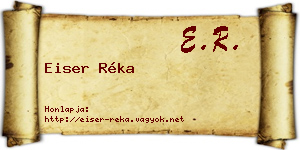 Eiser Réka névjegykártya